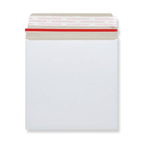 125x125 White All Board Square Peel & Seal 300gsm White With Red Rippa Strip Envelopes