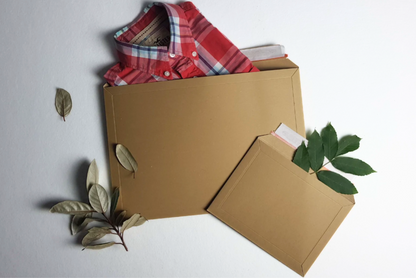 Fluted Card Mailers - Brown Fluted Cardboard Mailers w/ Peel & Seal