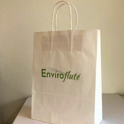 White 100gsm Gusset Twisted Paper Handle Retail Bag